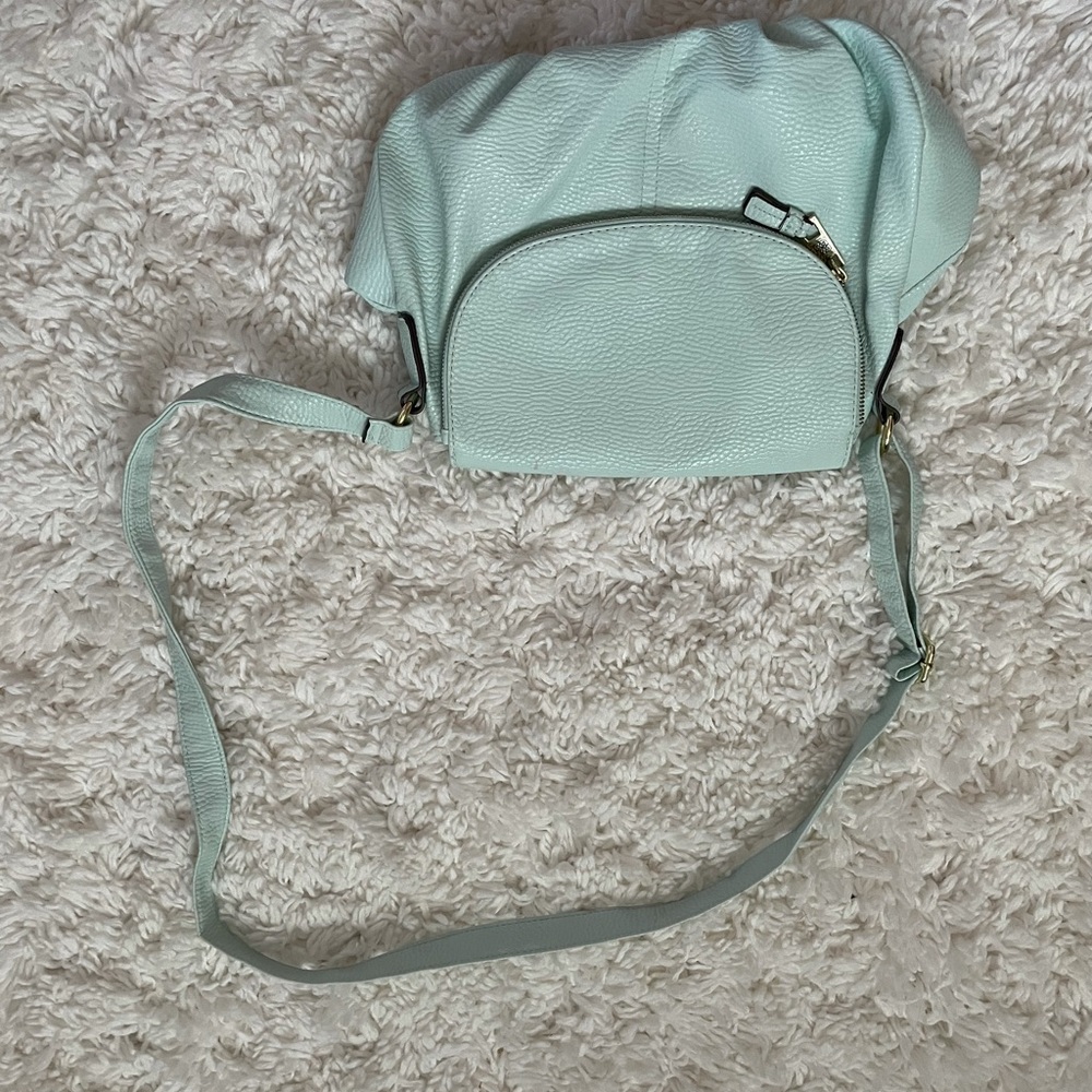 blue hand bag
